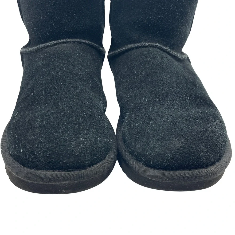 Koolaburra by UGG Victoria Black Suede Faux Fur Short Boots 1017090 Womens 7